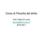 Corso di Filosofia del diritto - slide 1