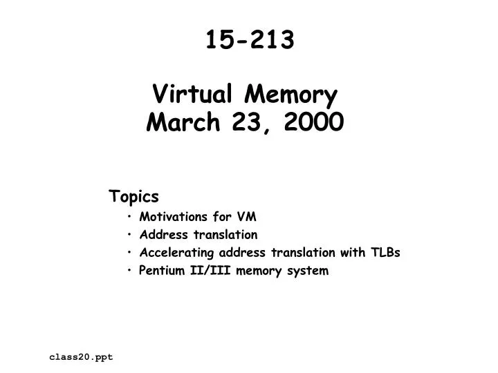 virtual memory march 23 2000