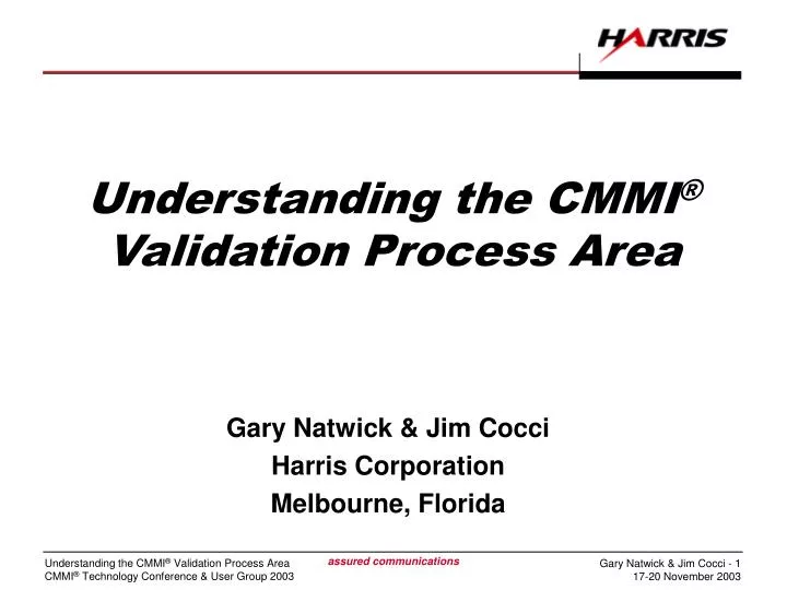 understanding the cmmi validation process area