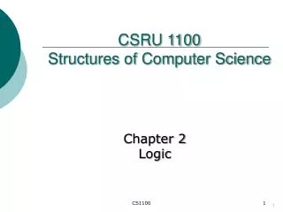 CSRU 1100 Structures of Computer Science