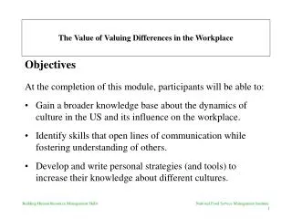 The Value of Valuing Differences in the Workplace