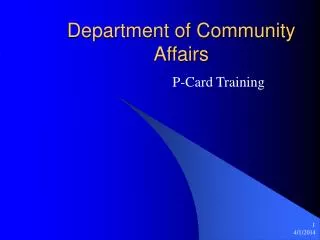 Department of Community Affairs