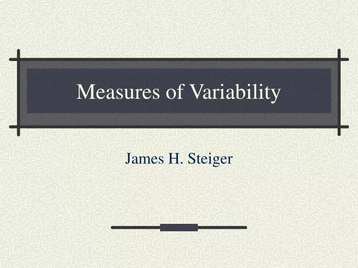 measures of variability