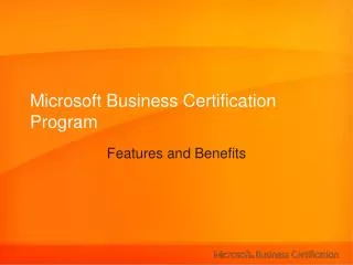 Microsoft Business Certification Program