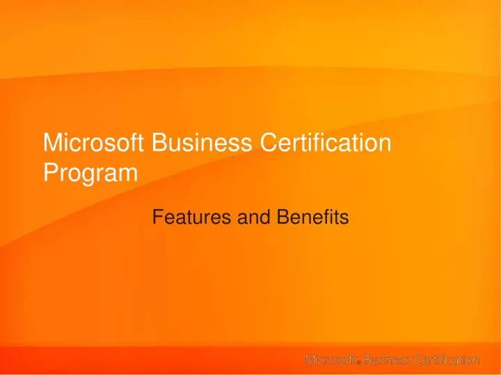 microsoft business certification program