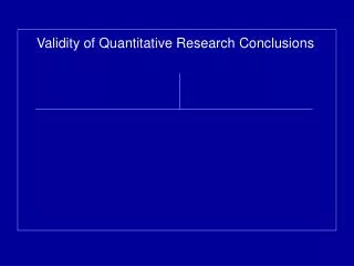 Validity of Quantitative Research Conclusions
