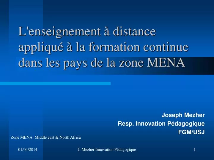 l enseignement distance appliqu la formation continue dans les pays de la zone mena