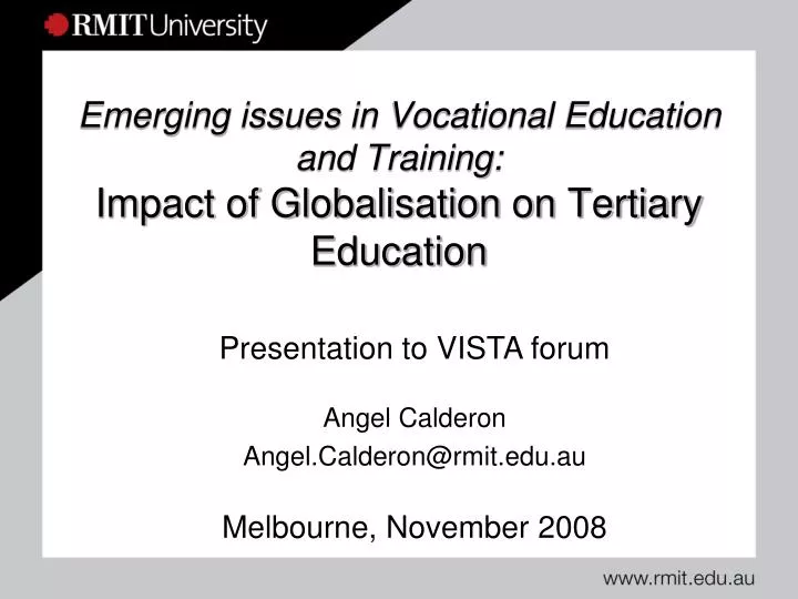 emerging issues in vocational education and training impact of globalisation on tertiary education