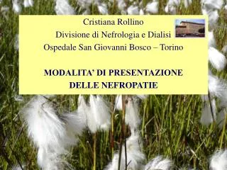 Cristiana Rollino Divisione di Nefrologia e Dialisi Ospedale San Giovanni Bosco – Torino MODALITA’ DI PRESENTAZIONE DEL