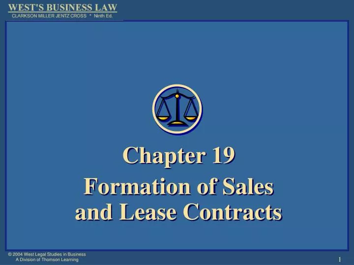 chapter 19 formation of sales and lease contracts