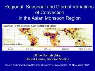 Regional, Seasonal and Diurnal Variations of Convection in the Asian Monsoon Region