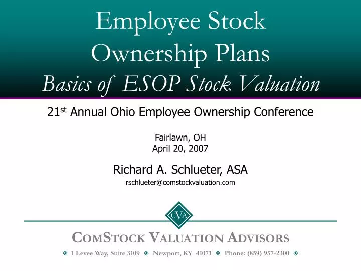 employee stock ownership plans basics of esop stock valuation