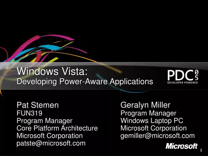 windows vista developing power aware applications