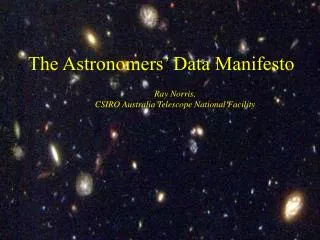 The Astronomers’ Data Manifesto