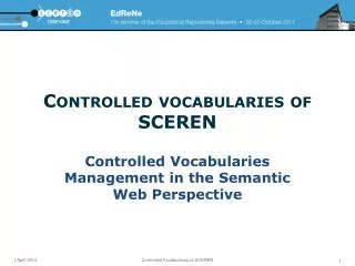 Controlled vocabularies of SCEREN