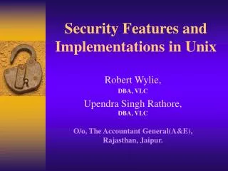 Security Features and Implementations in Unix