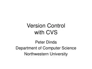 Version Control with CVS