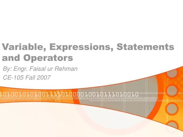 variable expressions statements and operators