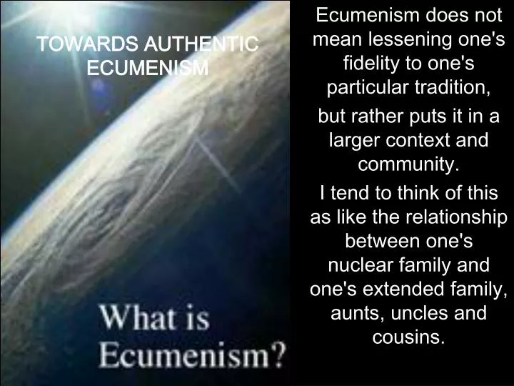 towards authentic ecumenism