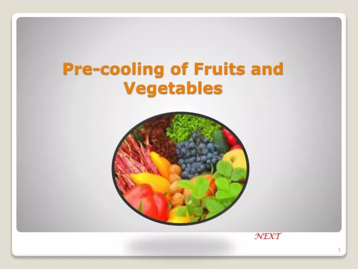 pre cooling of fruits and vegetables