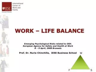 WORK – LIFE BALANCE