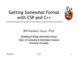 Getting Somewhat Formal with CSP and C++