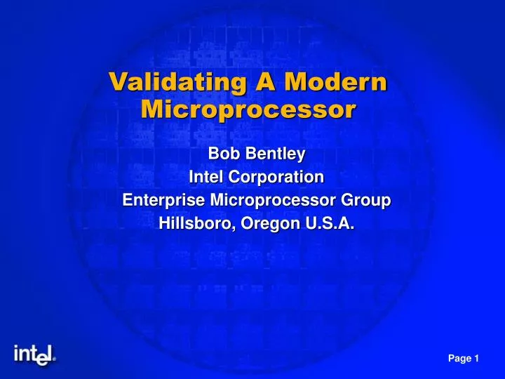 validating a modern microprocessor