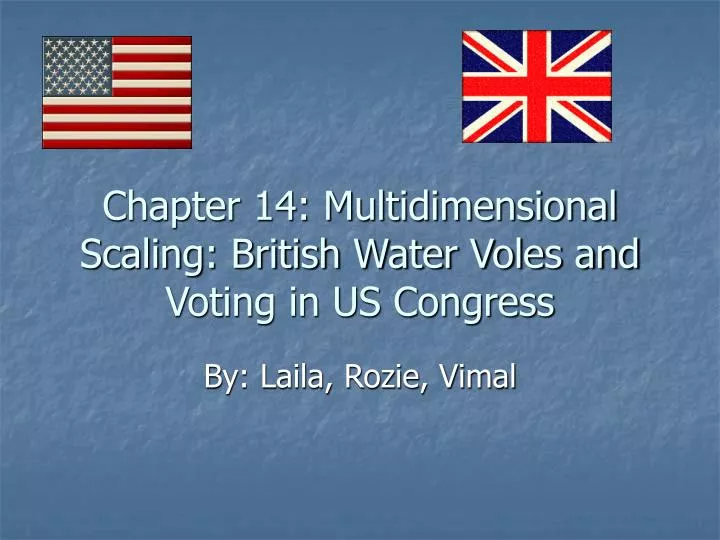 chapter 14 multidimensional scaling british water voles and voting in us congress
