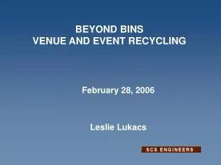 BEYOND BINS VENUE AND EVENT RECYCLING