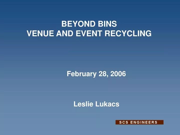 beyond bins venue and event recycling
