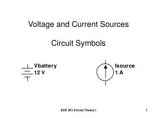 Voltage and Current Sources Circuit Symbols