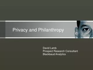 Privacy and Philanthropy