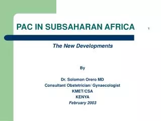 PAC IN SUBSAHARAN AFRICA 1