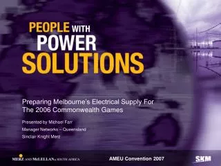 Preparing Melbourne’s Electrical Supply For The 2006 Commonwealth Games