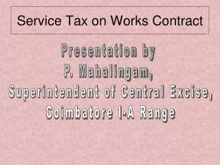 Service Tax on Works Contract