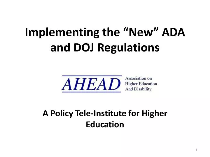 implementing the new ada and doj regulations