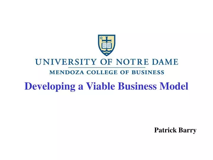 developing a viable business model