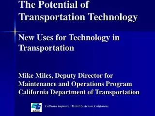 Caltrans Improves Mobility Across California