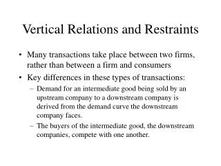 Vertical Relations and Restraints