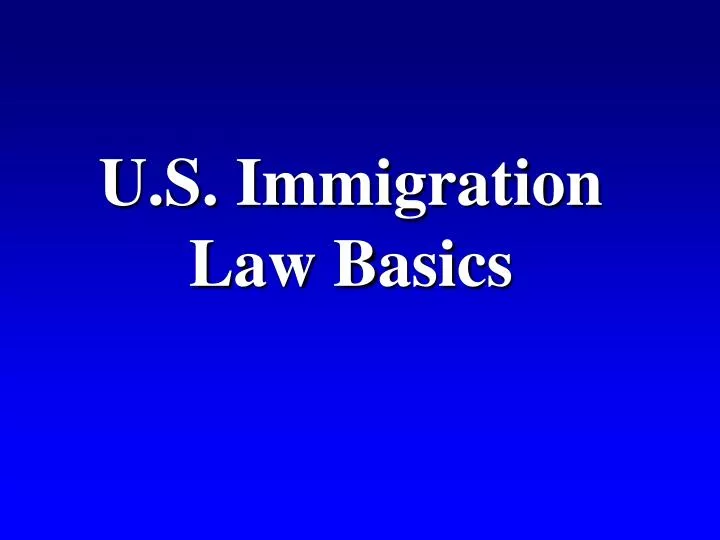 u s immigration law basics