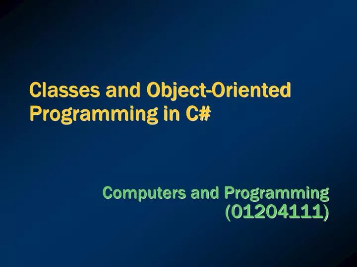 classes and object oriented programming in c