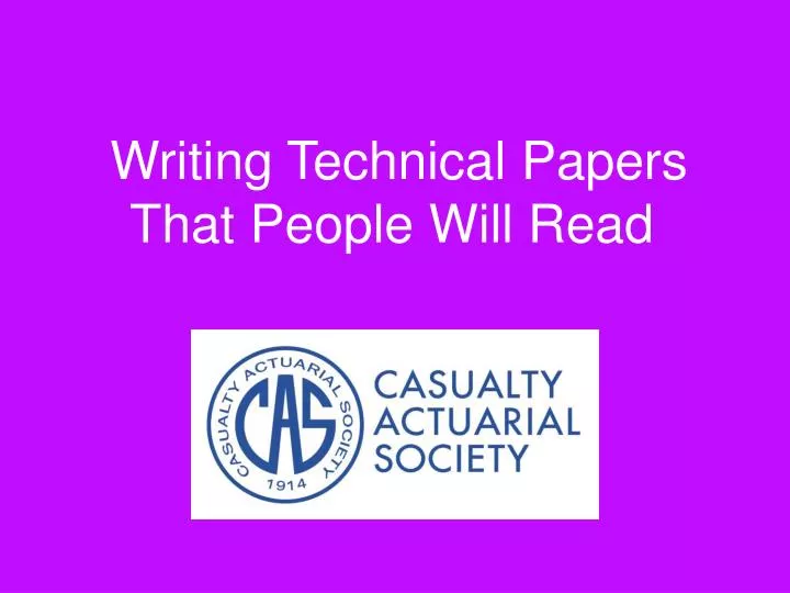 writing technical papers that people will read
