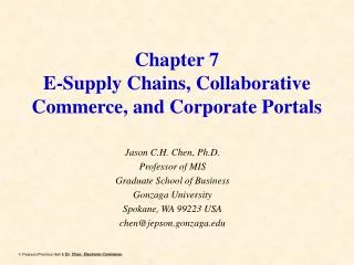 Chapter 7 E-Supply Chains, Collaborative Commerce, and Corporate Portals