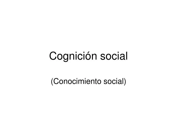 cognici n social