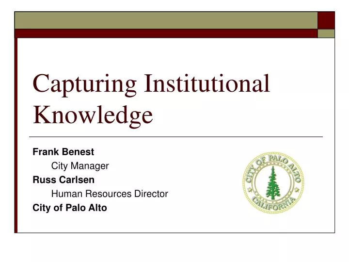 capturing institutional knowledge