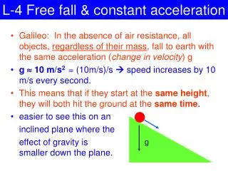 L-4 Free fall &amp; constant acceleration