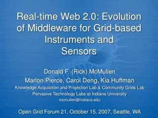 Real-time Web 2.0: Evolution of Middleware for Grid-based Instruments and Sensors