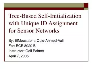 Tree-Based Self-Initialization with Unique ID Assignment for Sensor Networks