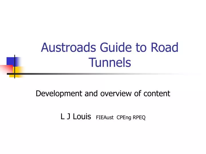 austroads guide to road tunnels