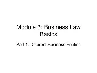 Module 3: Business Law Basics